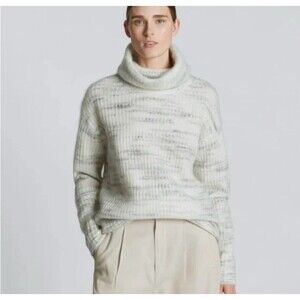 EVERLANE  S Alpaca Wool Blend Mark Knit Turtleneck Cozy Chunky Knit  Sweater